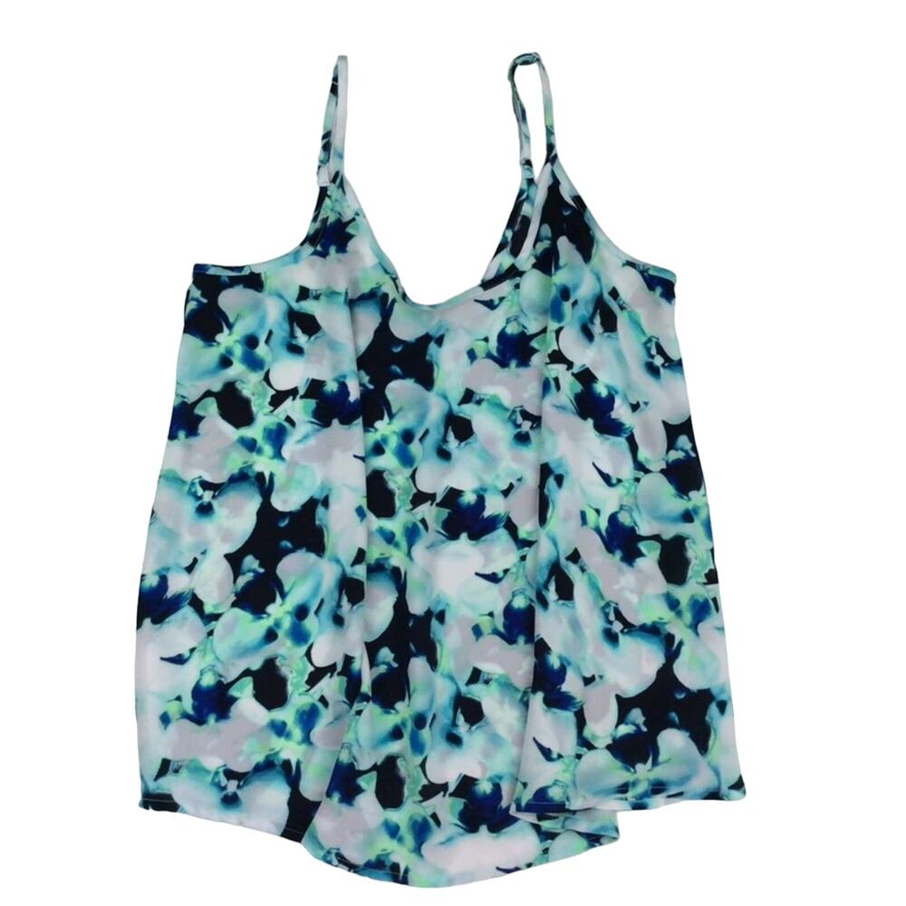 Apt.9 Floral Tank Top Navy Green Small